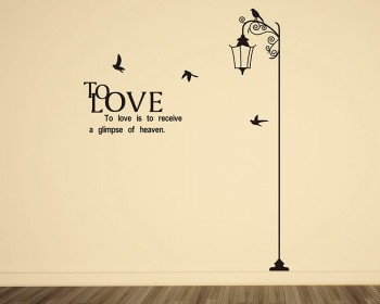 Street Lamp with Quotes Vinyl Decals Modern Wall Art Sticker
